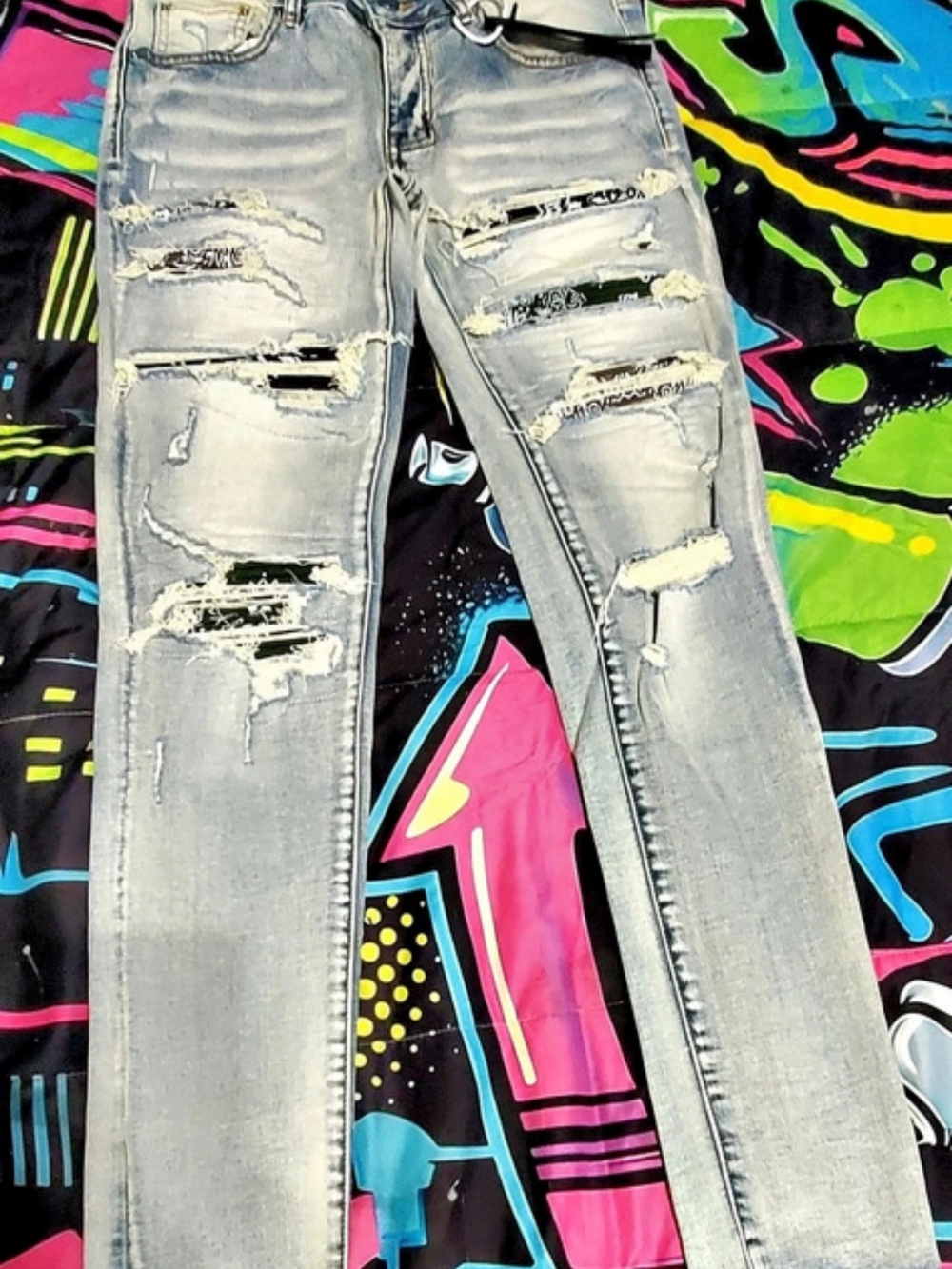 AMIRI Bandana MX1 Denim Skinny Jeans Blue Waist 29